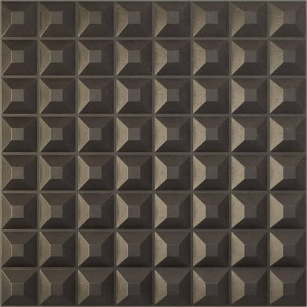 Ekena Millwork 19 5/8 in. x 19 5/8 in. Bradford EnduraWall Decorative 3D Wall Panel, Weathered Steel (Covers 2.67 Sq. Ft.)