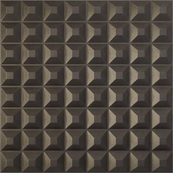Ekena Millwork 19 5/8 in. x 19 5/8 in. Bradford EnduraWall Decorative 3D Wall Panel, Weathered Steel (12-Pack for 32.04 Sq. Ft.)