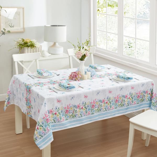 Threadmade Home Nottingham Double Border Tablecloth, Multicolor - 60"W x 120"L