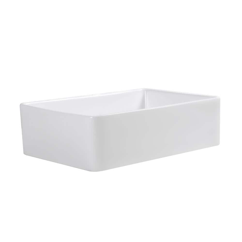 Treviso White Fireclay 30" Single Bowl Farmhouse Sink