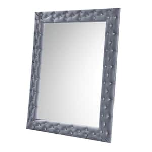 Dante 56 in. W x 74 in. H Glam Wood Rectangle Framed Gray Leaning Mirror