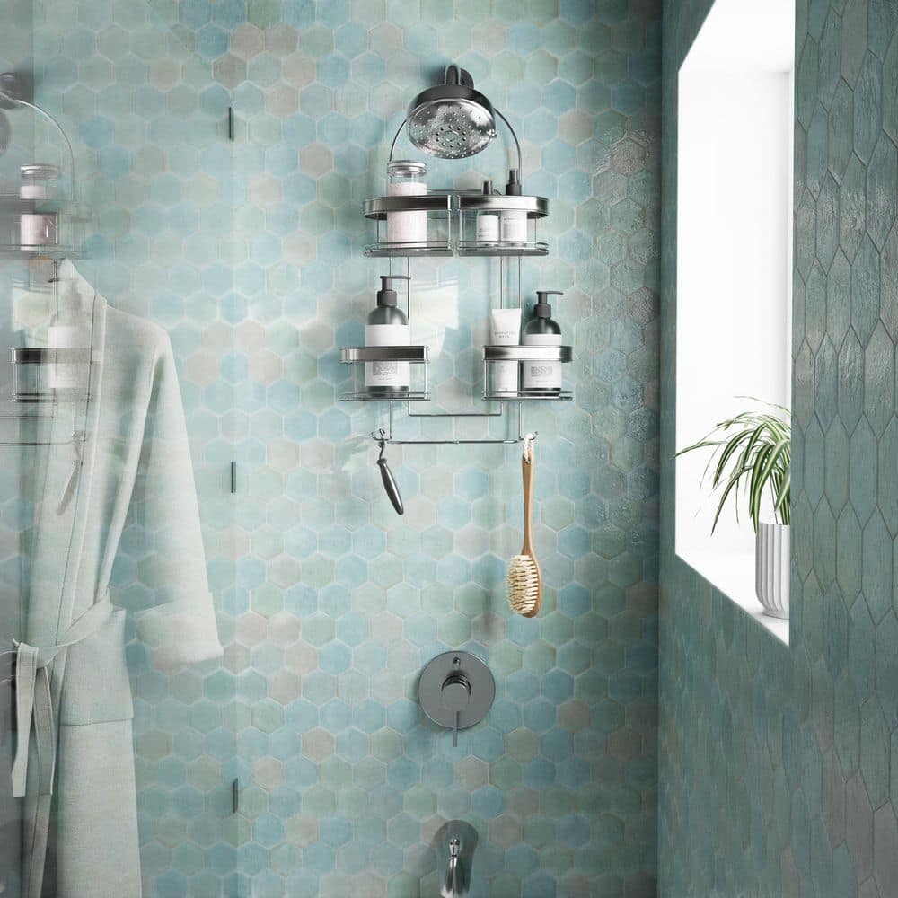 Stainless Steel Expandable Shower Caddy with Suction Mount