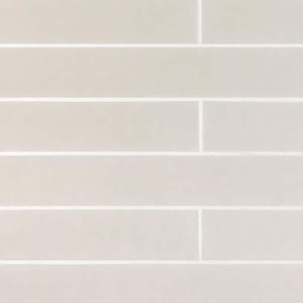 Jeffrey Court Rail Taupe 2 in. x 16 in. Subway Glossy Ceramic Wall Tile ...