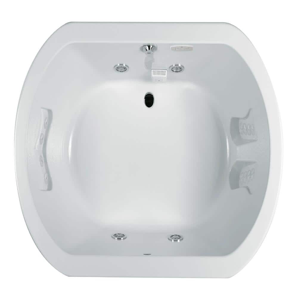 JACUZZI Anza 72 in. x 42 in. Oval Whirlpool Bathtub with Center Drain in White -  MT04959
