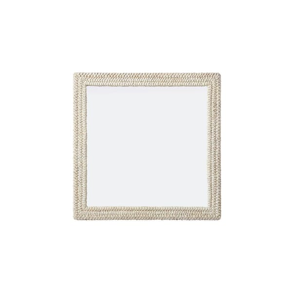 Unbranded Timeless Home Linen White 40 in. W x 40 in. H Cornhusk Wall Mirror