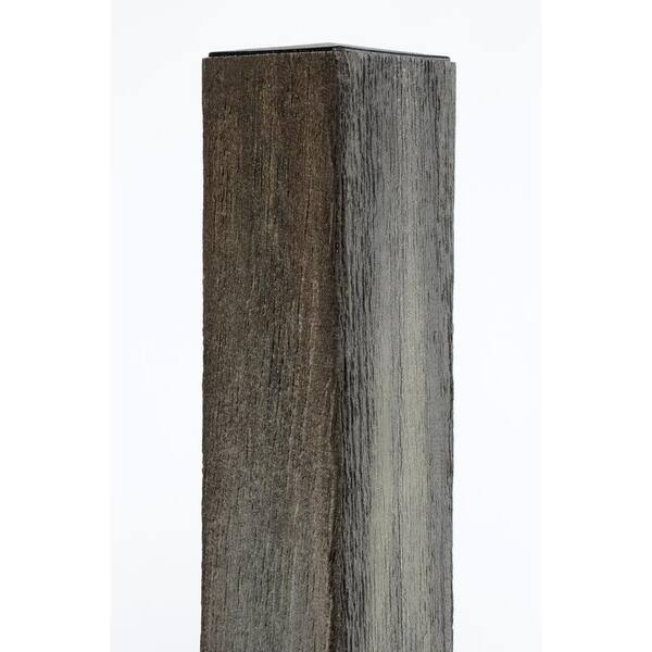 Veranda 3-1/2 in. x 3-1/2 in. x 64 in. Cape Cod Gray Composite Fence Blank Post with Wood Insert