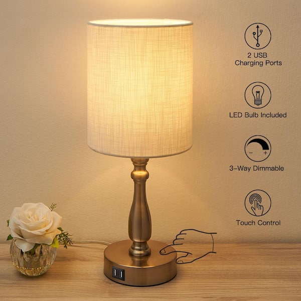 Way Table Lamp With 2 Usb Ports, What Wattage For A Table Lamp