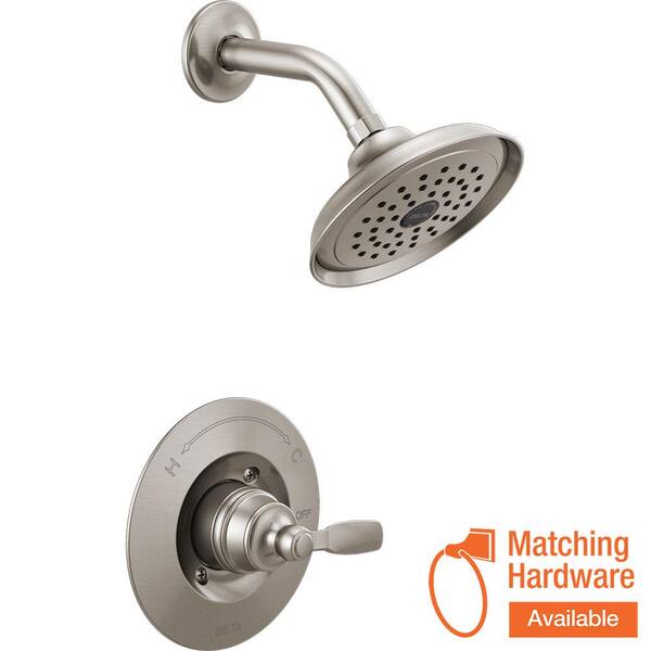 Delta Woodhurst 1Handle Wall Mount Shower Trim Kit in Stainless (Valve