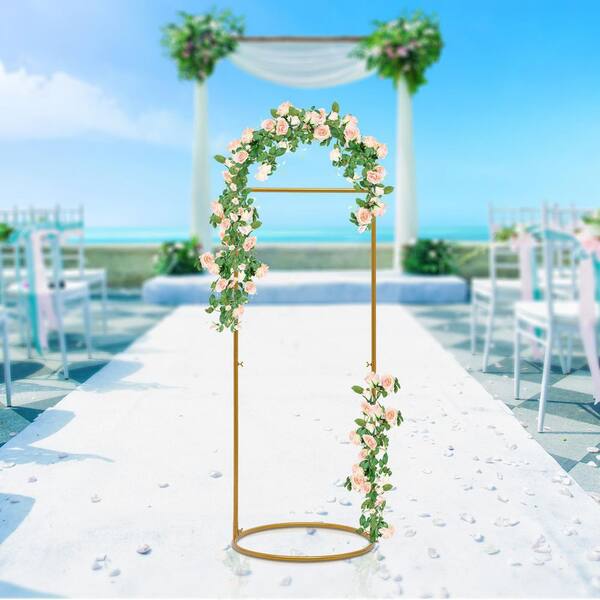 YIYIBYUS 83.9 in. x 45.3 in. Wooden Wedding Arch Rectangular Backdrop Stand  Frame Arbor YLJHTKV4WDZJ8 - The Home Depot