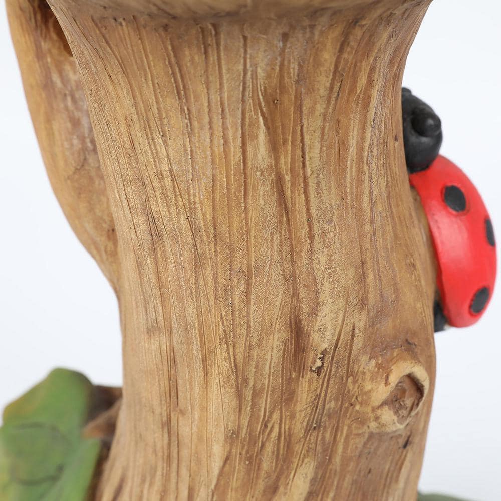 Yellow Sunflower Resin Birdbath with Ladybug Accent