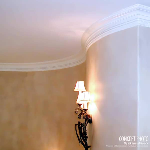 Ekena Millwork 3/8 in. x 144 in. x 1 3/8 in. Resin Cove Flexible Moulding