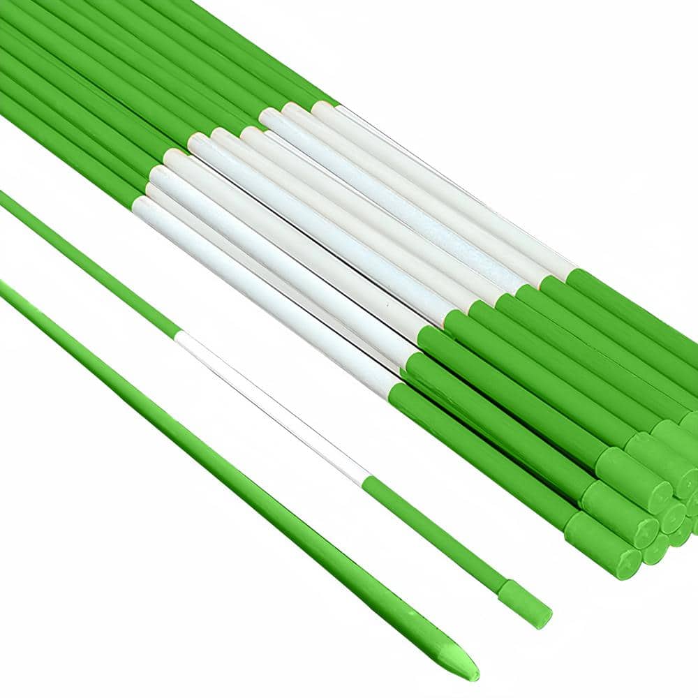 36 in. Driveway Reflectors 1/4 in. Dia Snow Stakes Driveway Markers, Green 