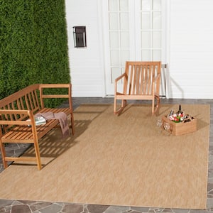 Courtyard Natural 5 ft. x 5 ft. Square Solid Indoor/Outdoor Patio  Area Rug
