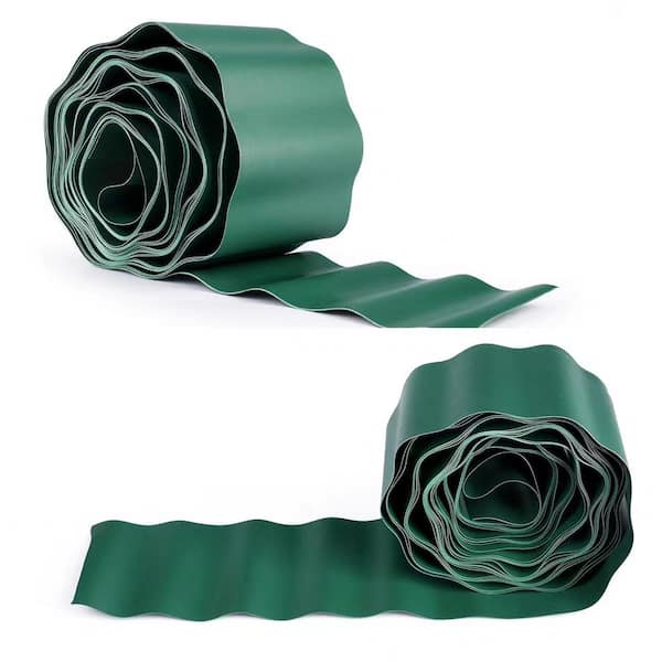 Agfabric 6in. H x 30 ft. L Green Plastic Garden Edging Border Fence Prevents Root Spread (2-Pack）