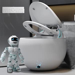 Spherical Smart Toilet Auto Open Lid with Adjustable Heated Seat and Dry Independent Dual Waterway Cleaning Design