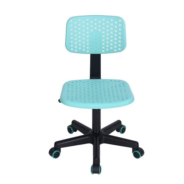 blue plastic office chair