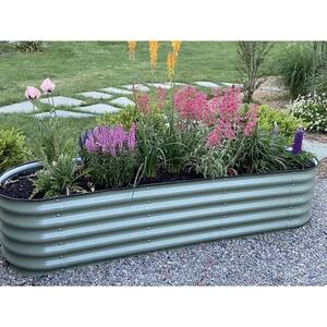 17 in. Tall 6-In-1 Modular Olive Green Metal Raised Garden Bed Kit