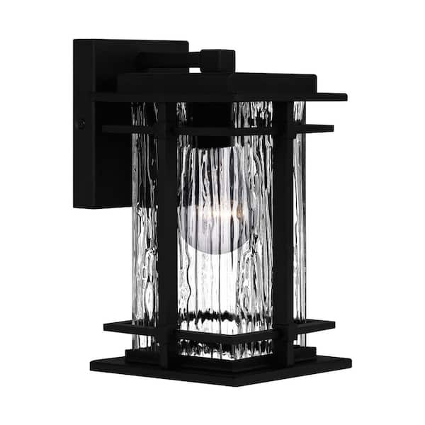 Quoizel McAlister 1-Light Earth Black Hardwired Outdoor Wall Lantern Sconce