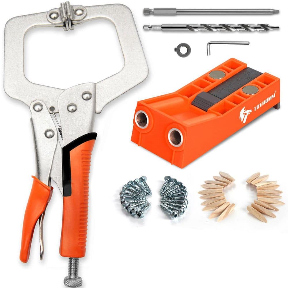 Pocket Hole Jig System Kit with 11 in. Clamp Square Driver Bit, Hex Wrench, Depth Stop Collar price history on PriceWatchPro