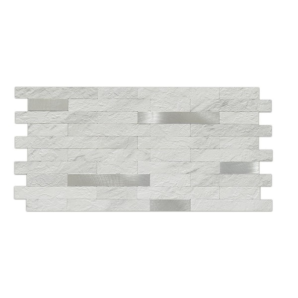 Vsmile 11.6 in. x 5.9 in. Metal and Composite Peel and Stick Backsplash in Marble Shine (20-Tile/9.46 sq. ft../Case)