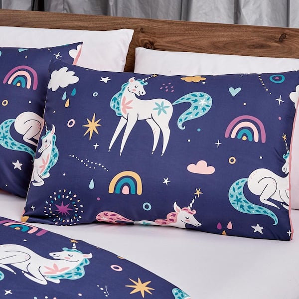 Blue hotsell unicorn comforter