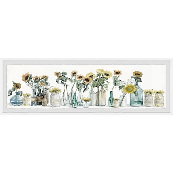 Unbranded "Sunflower Centerpiece IV" by Parvez Taj Framed Nature Art Print 15 in. x 45 in.