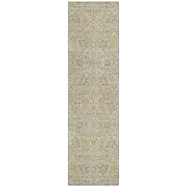 Chantille Machine Washable Indoor/Outdoor Abstract ACN3101 Celery 2 ft. x 7 ft. Runner Rug