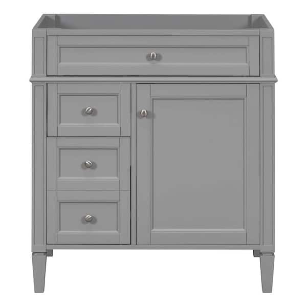 Tenleaf 29.30 in. W x 18.20 in. D x 33.00 in. H Bath Vanity Cabinet without Top in Gray Unassembled