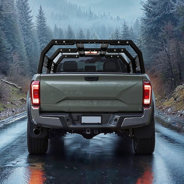 Truck Bed Rack, 49.2-67.9 in. Adjustable, Sidebar, 900lbs. Capacity Rack, Heavy Duty Steel, Fits Tacoma/Gladiator JT