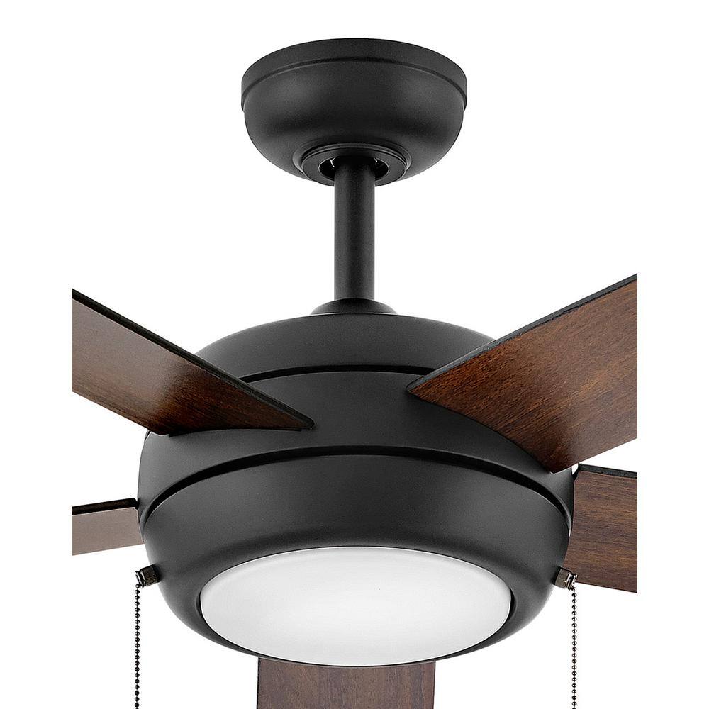 Matte Black 60" LED Ceiling Fan with Walnut Blades
