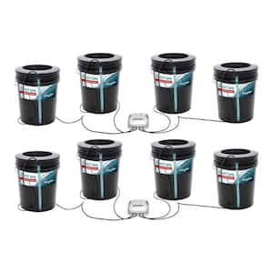 Root Spa 4 Bucket Deep Water 5 Gal. Culture System, Black (2-Pack)