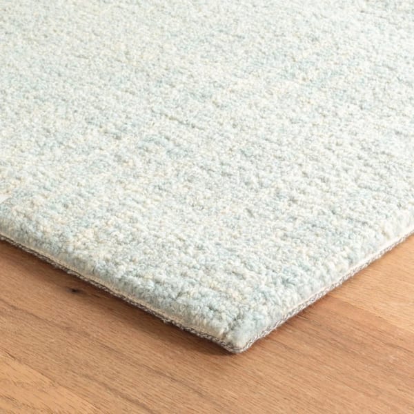 Crosshatch Hand Micro Hooked Wool Sky 6 ft. x 9 ft. Indoor Area Rug
