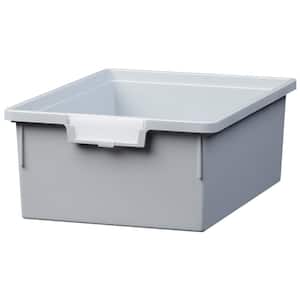 12 Gal. - Tote Tray - Slim Line 6 in. Storage Tray in Light Gray (3-Pack)