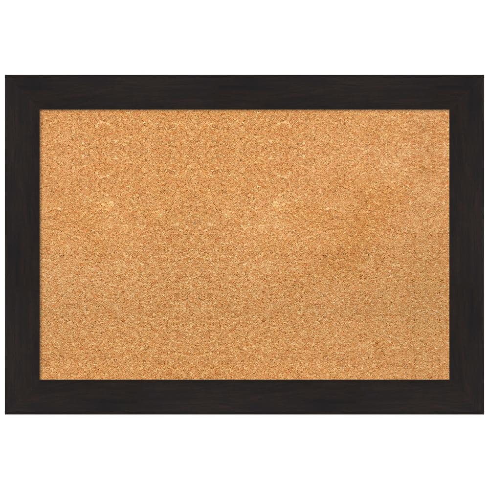 Espresso Brown Framed Natural Corkboard, 24x16