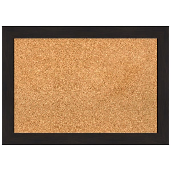 Amanti Art Furniture Espresso 27.50 in. x 19.50 in. Narrow Framed Corkboard Memo Board