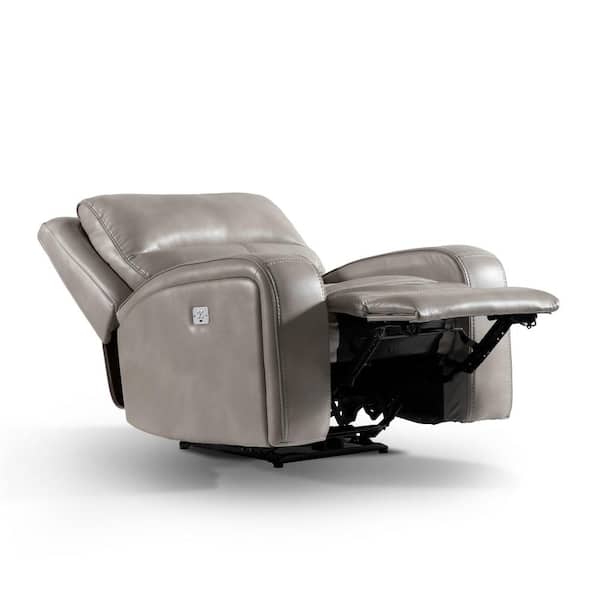 Furniture of America Jove Taupe High Grade Leatherette Recliner With USB Port and Adjustable Headrest