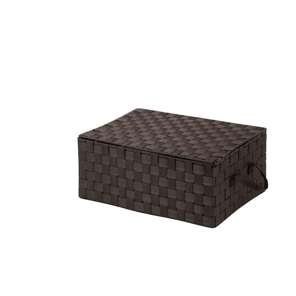 Honey-Can-Do 7 in. H x 17 in. W x 12 in. D Brown Fabric Cube Storage Bin