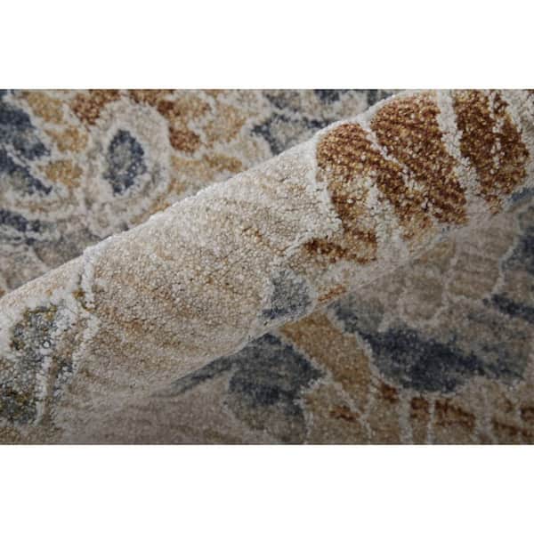 2 ft. x 3 ft. Ivory, Taupe, Blue Abstract Area Rug