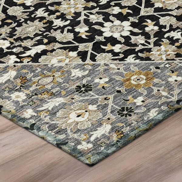 Chantille Machine Washable Indoor/Outdoor Abstract ACN3046 Black 5 ft. x 7 ft. 6 in. Area Rug