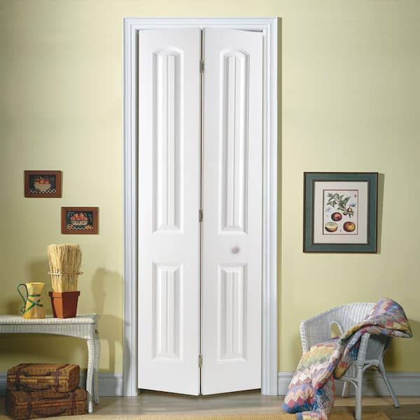 Masonite 24 in. x 80 in. Cheyenne 2-Panel Camber Top Primed White