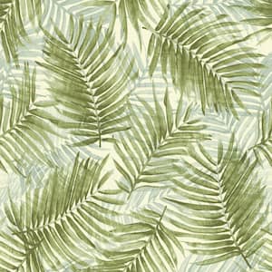 Escape Route Palm Sea Mist Palm Vinyl Peel and Stick Wallpaper Roll (Covers 30.75 sq. ft.)