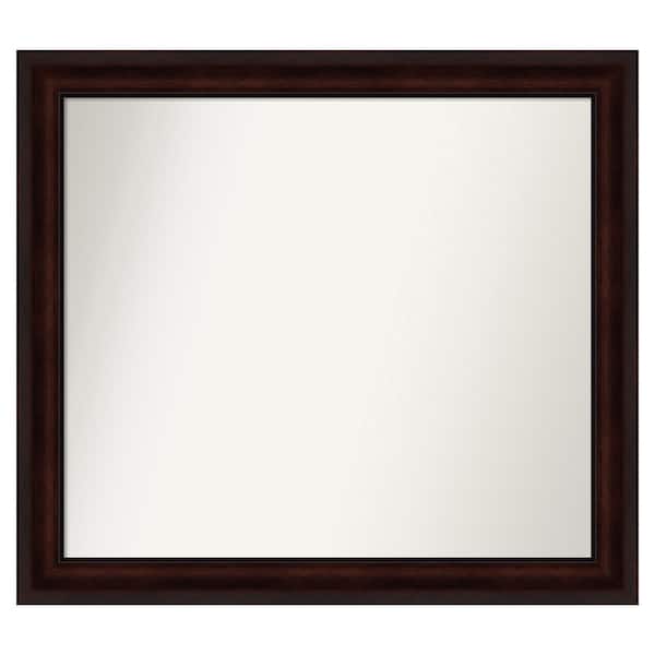 Amanti Art Coffee Bean Brown 37.25 in. x 33.25 in. Custom Non-Beveled Satin Recycled Polystyrene Framed Vanity Wall Mirror