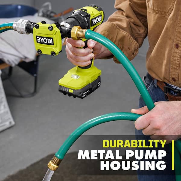 RYOBI ONE+ HP 18V 1/4 hp Cordless Battery Powered Transfer Pump