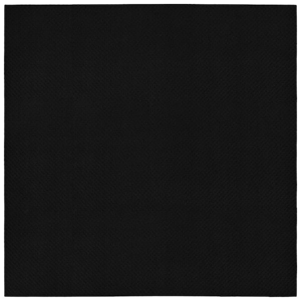 Town Square Black 12 ft. x 12 ft. Geometric Area Rug