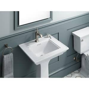 Memoirs Stately Ceramic Pedestal Bathroom Sink Combo in White with Overflow Drain