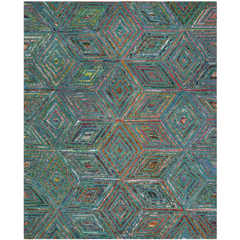 Handmade Nantucket Blue 9' x 12' Tufted Wool Area Rug