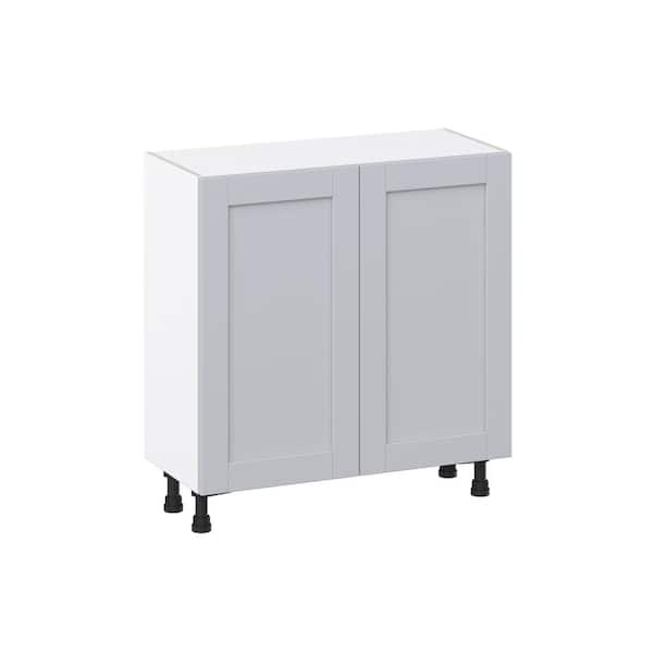 J COLLECTION Milton 33 in. W x 14 in. D x 34.5 in. H Assembled Shaker Full Height Door Base Kitchen Cabinet in Light Gray