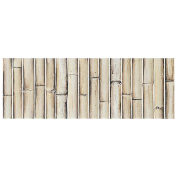 Merola Tile Bamboo Haven Sandy White 6 in. x 12 in. Ceramic Wall Take Home Tile Sample