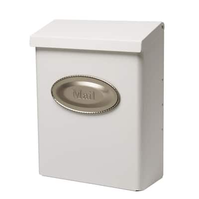 Post Box Wall Mounted Small Oval Design Mail Letter Box Grey