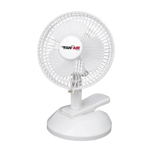 FANFAIR 6 in. 2 Speeds Table plus Clip Personal Fan in White